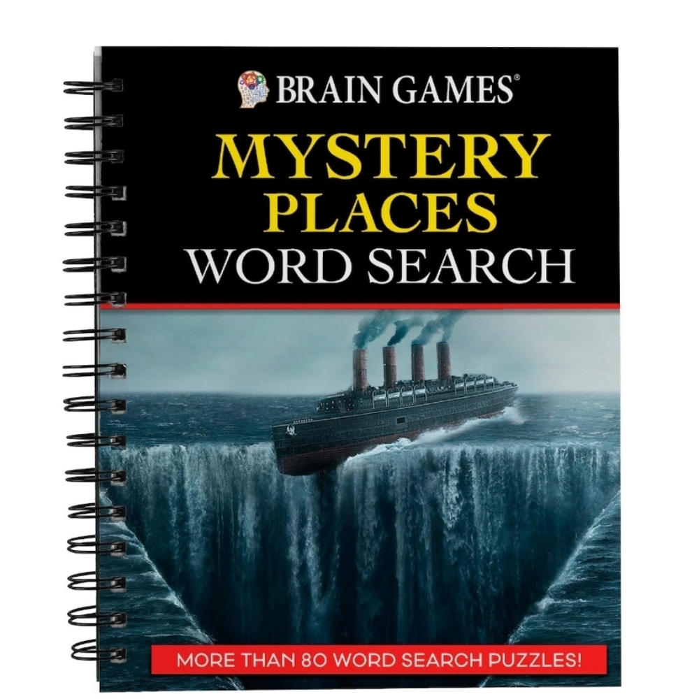 Word Search - Brain Games - Mystery Places Word Search - Spiral Bound